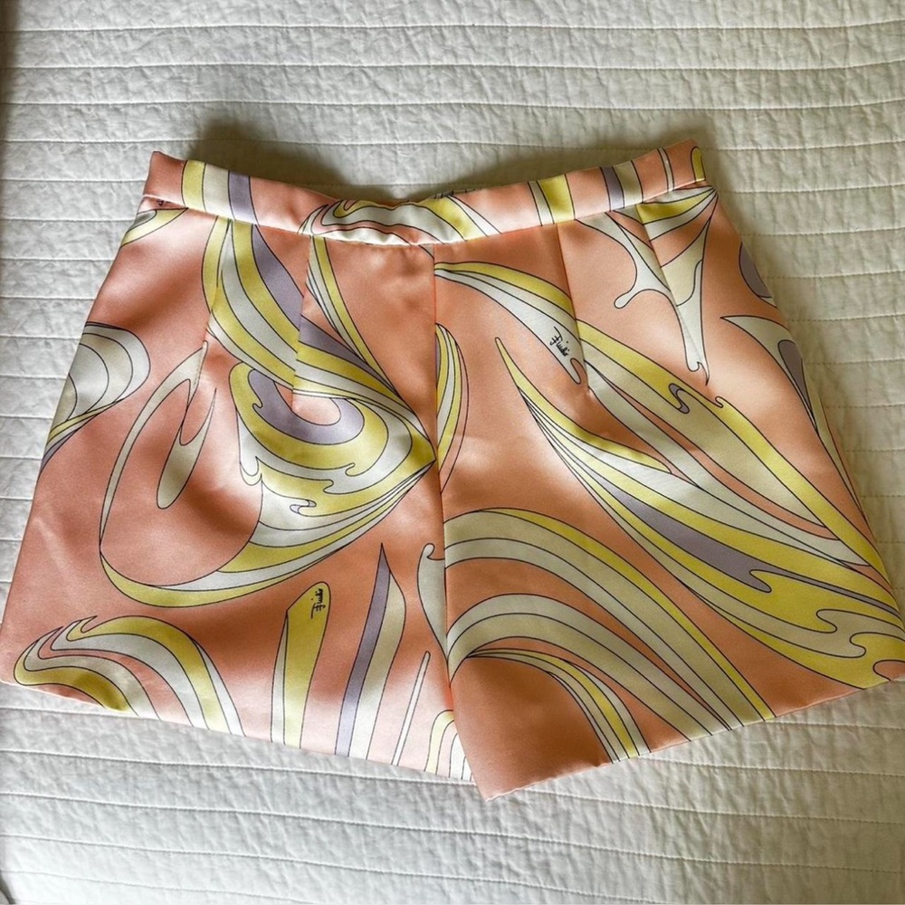 EMILIO PUCCI Vortici-Print Pink Shorts